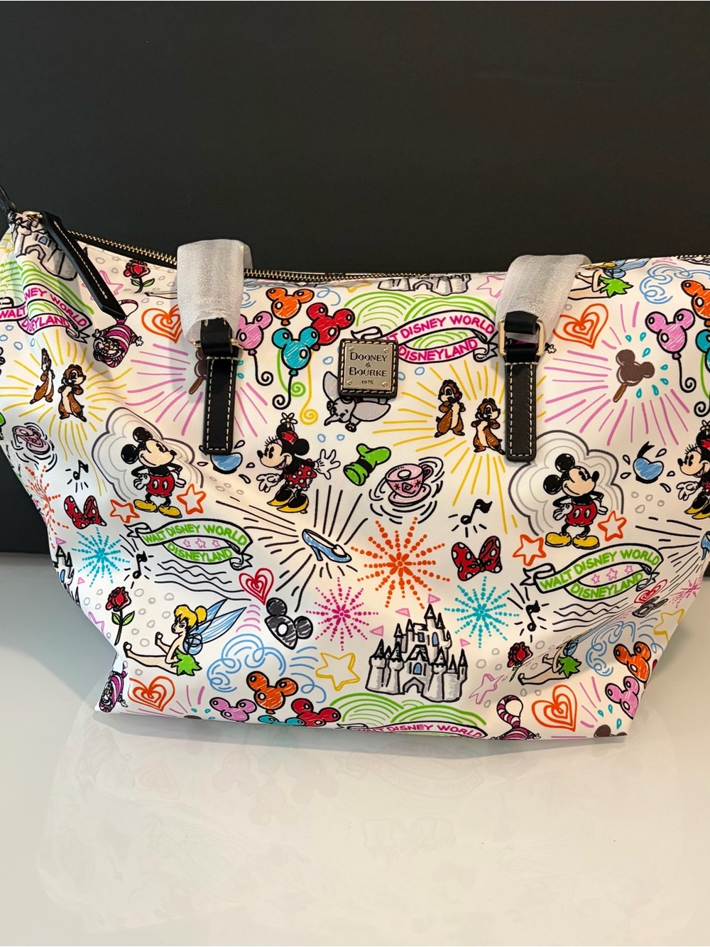 Dooney & Bourke White Multicolor Disney Sketch Tote